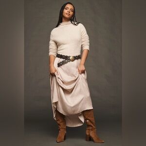 Anthropologie Thea Long-Sleeve Eyelash Twofer Sweater Dress - Size Medium